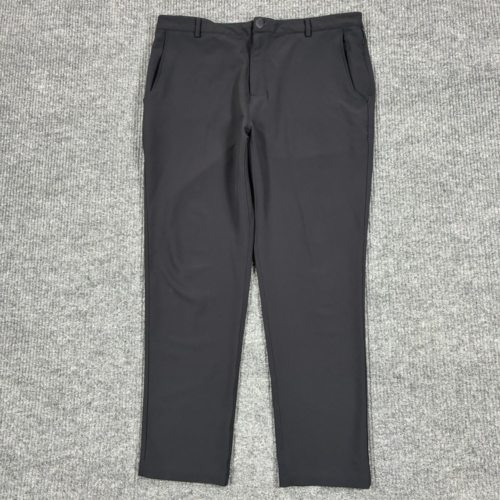 TEREN Mens Stretch Golf Travel Pants Size W38" Black Flat Front Performance